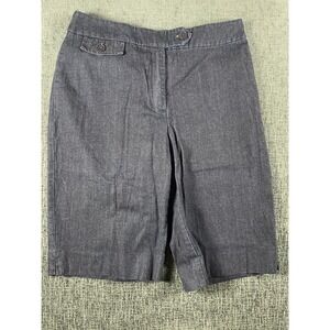 Jones New York Signature Womens Dark Wash Denim Bermuda Shorts Size 8 Stretch